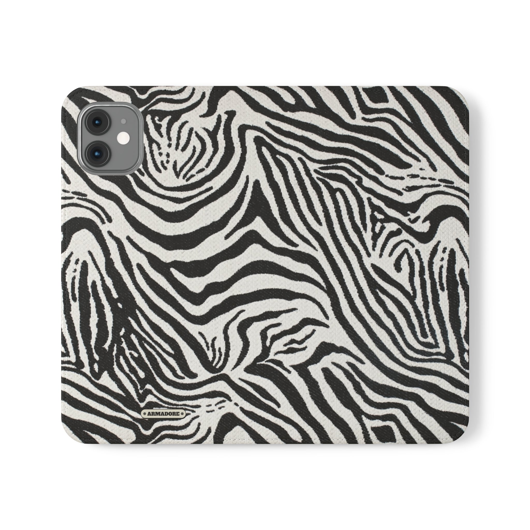 Zebra Skin Vegan Leather Flip Case