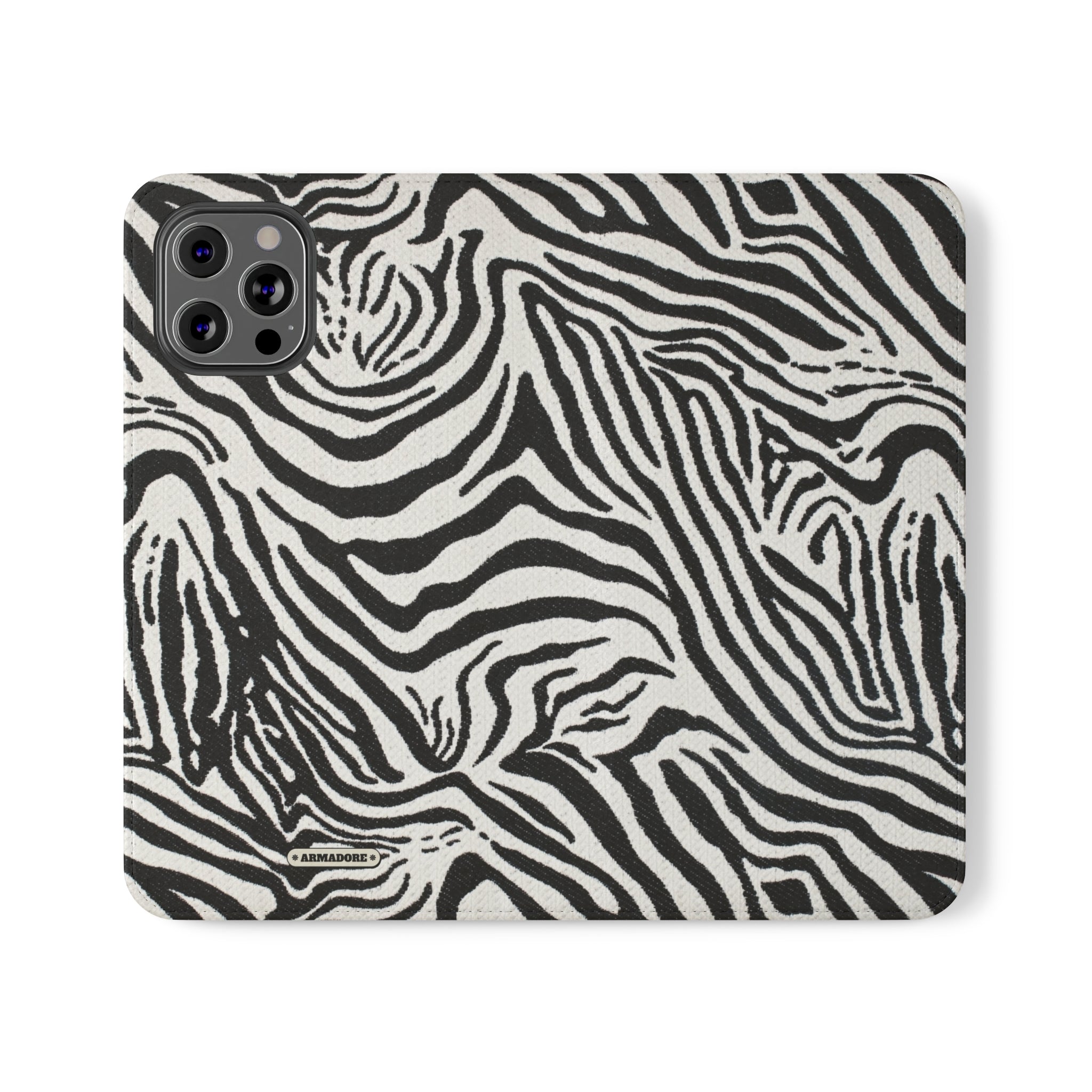 Zebra Skin Vegan Leather Flip Case