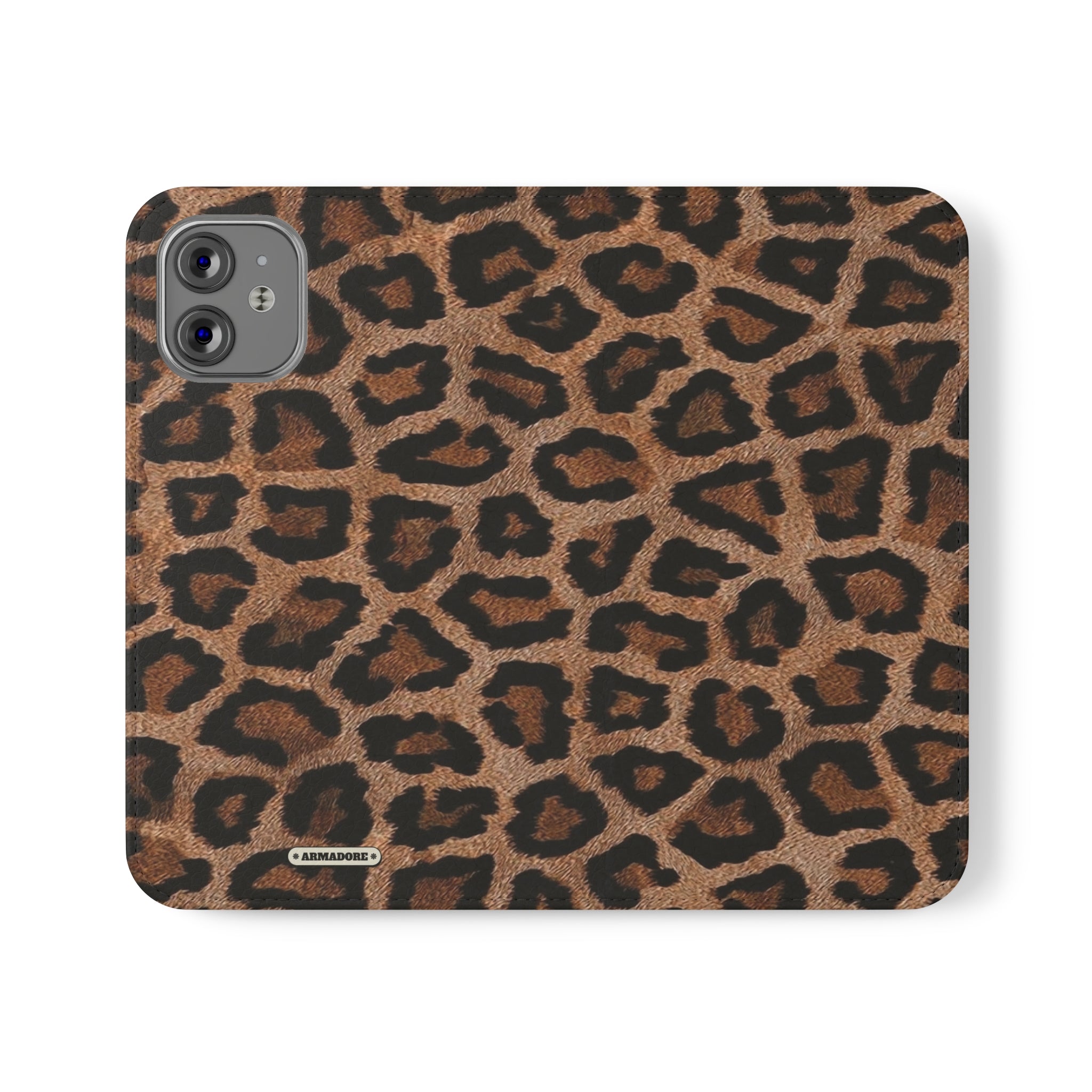 Leopard Skin Vegan Leather Flip Case