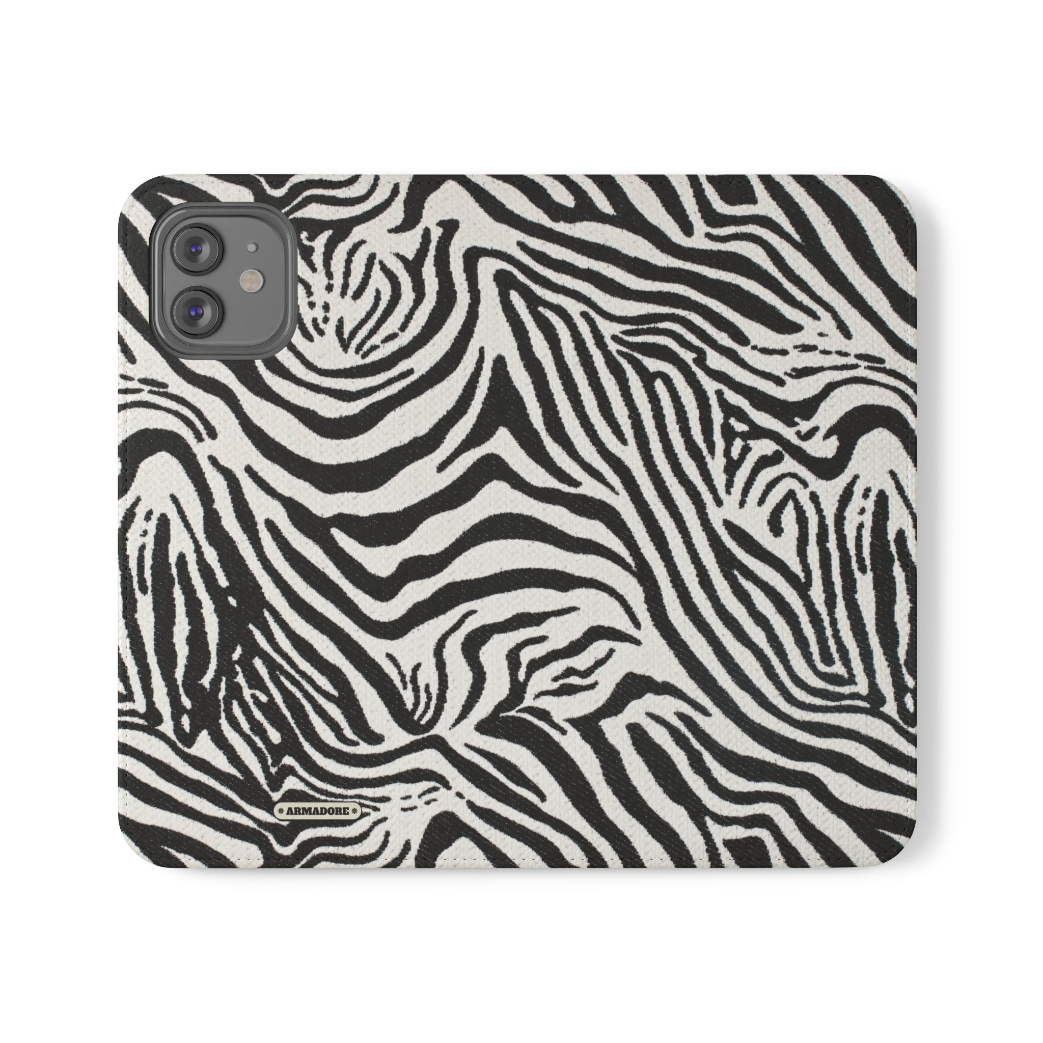 Zebra Skin Vegan Leather Flip Case