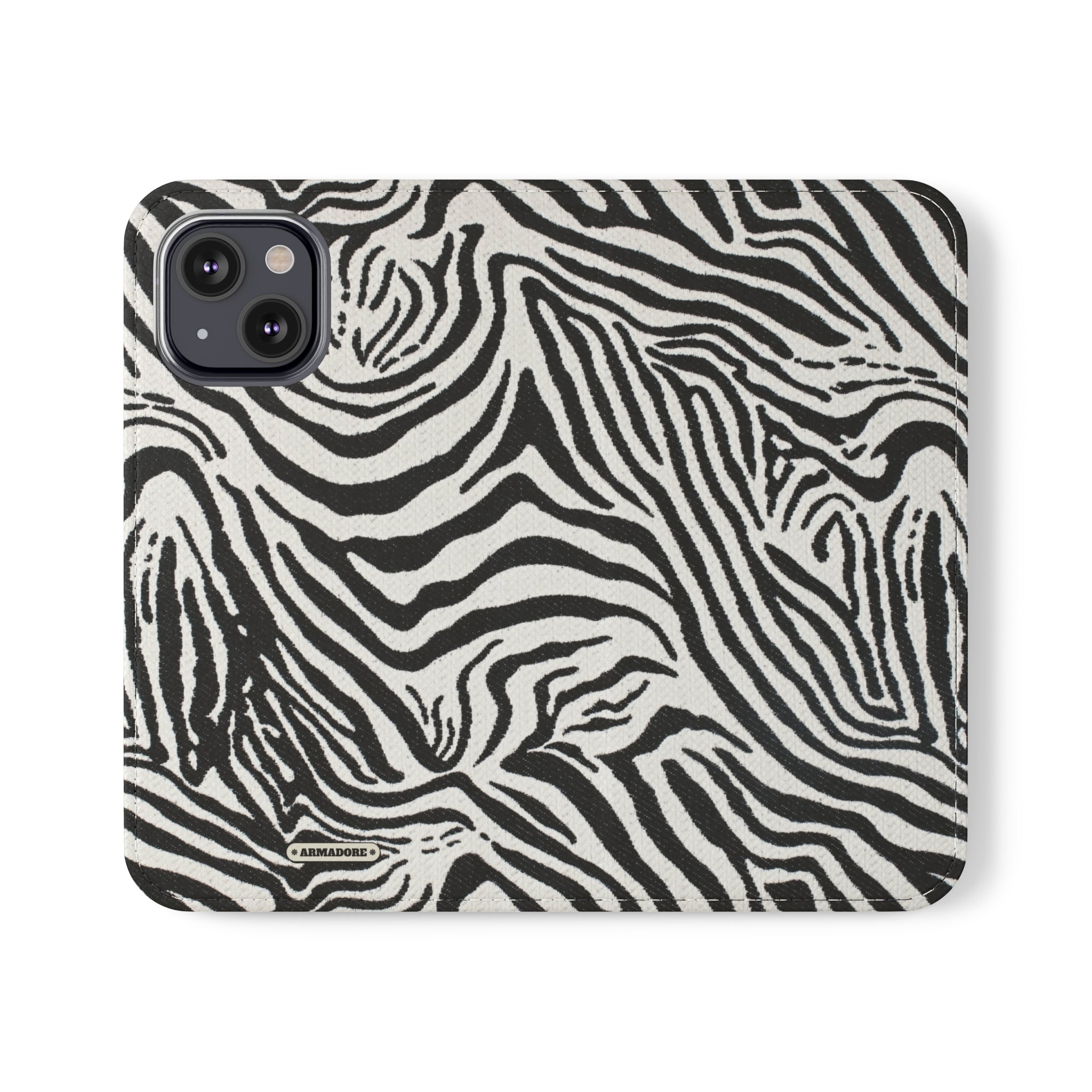 Zebra Skin Vegan Leather Flip Case