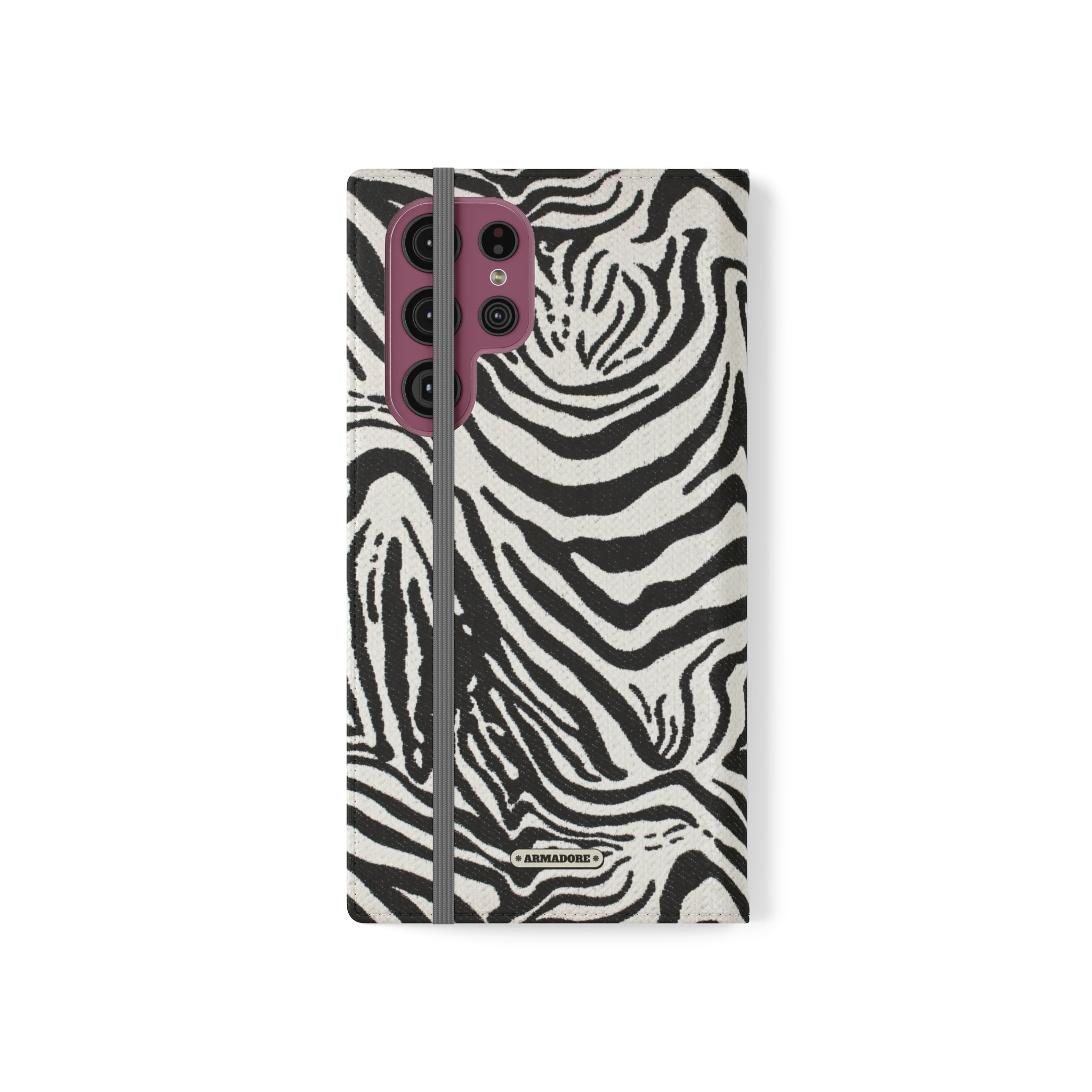 Zebra Skin Vegan Leather Flip Case