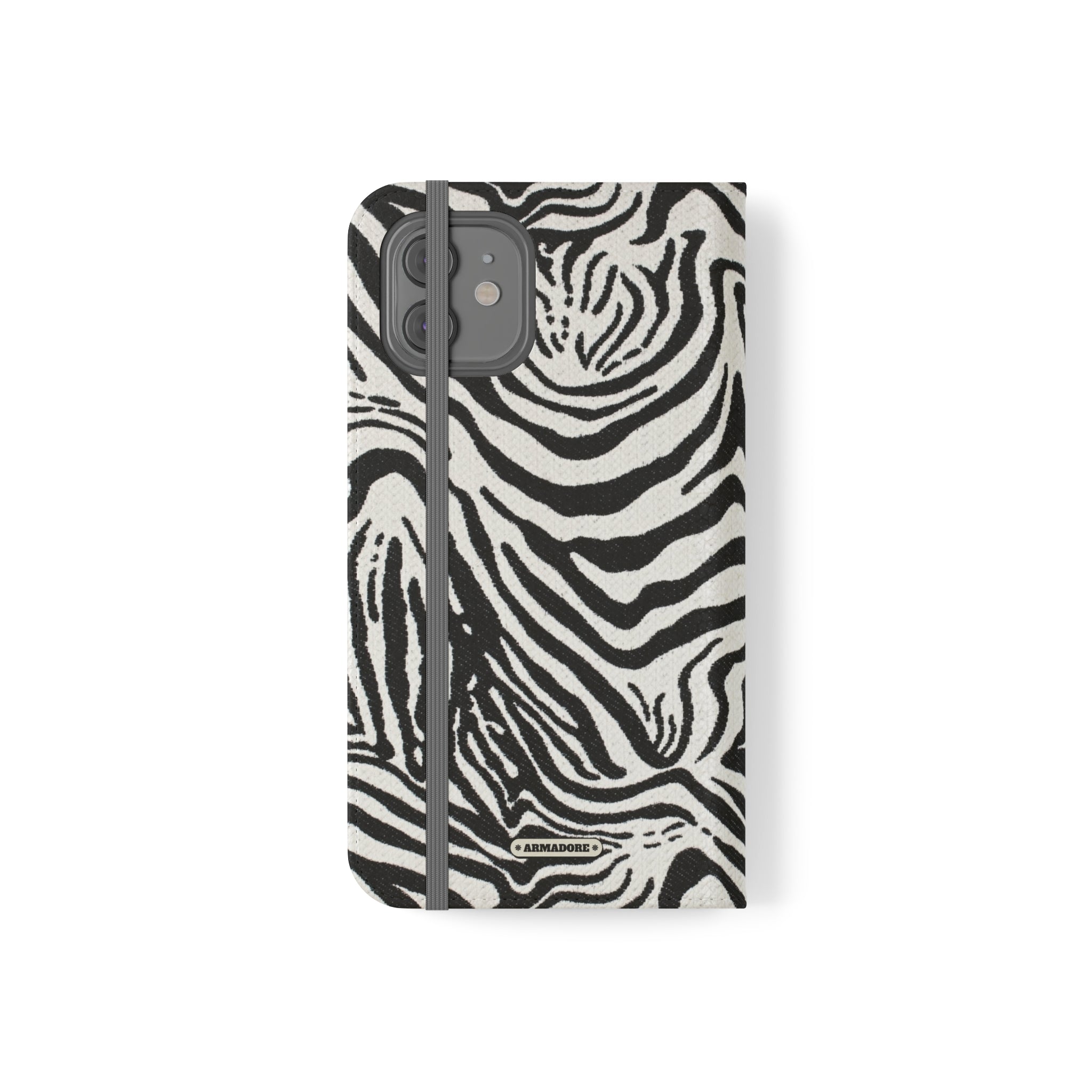 Zebra Skin Vegan Leather Flip Case