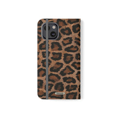 Leopard Skin Vegan Leather Flip Case