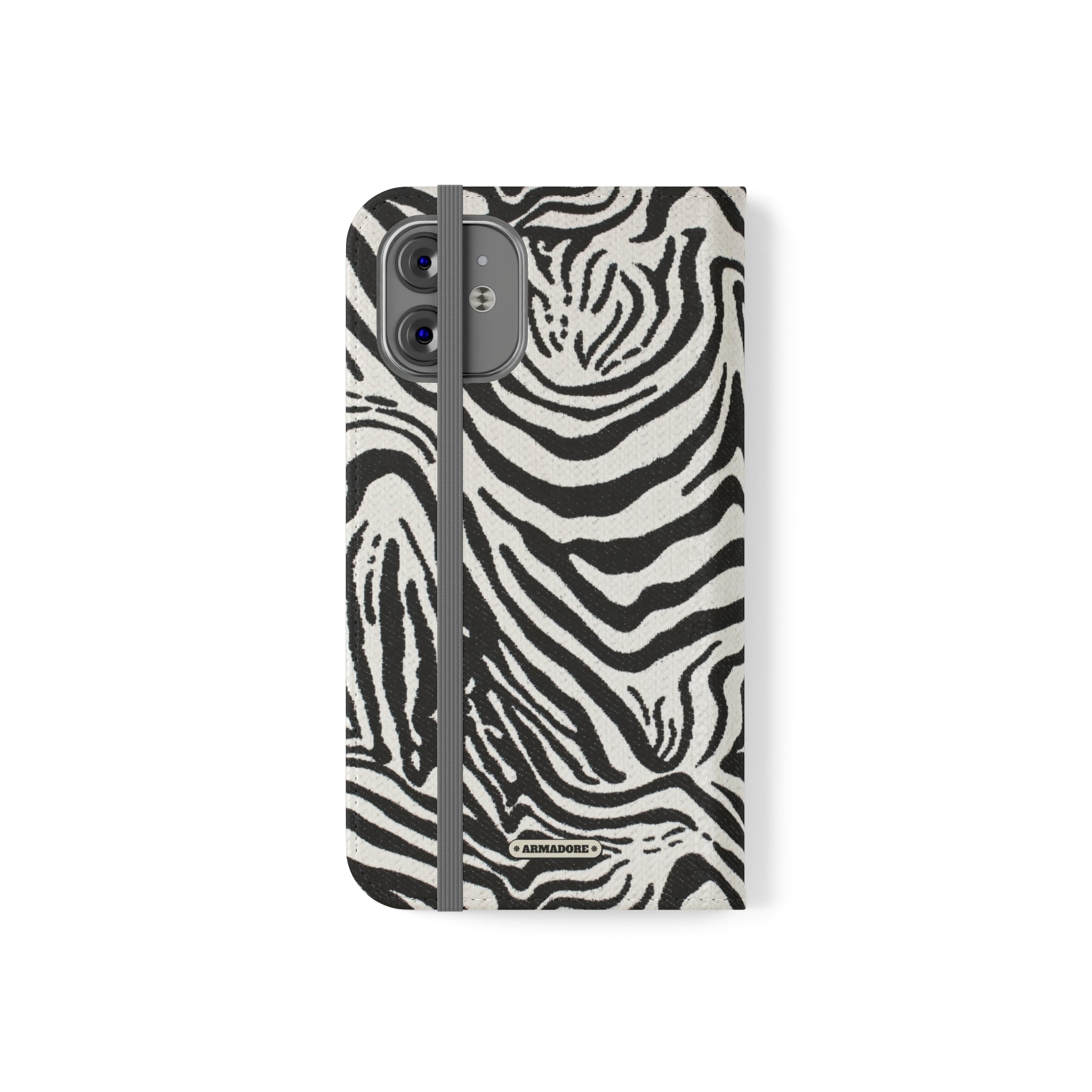 Zebra Skin Vegan Leather Flip Case