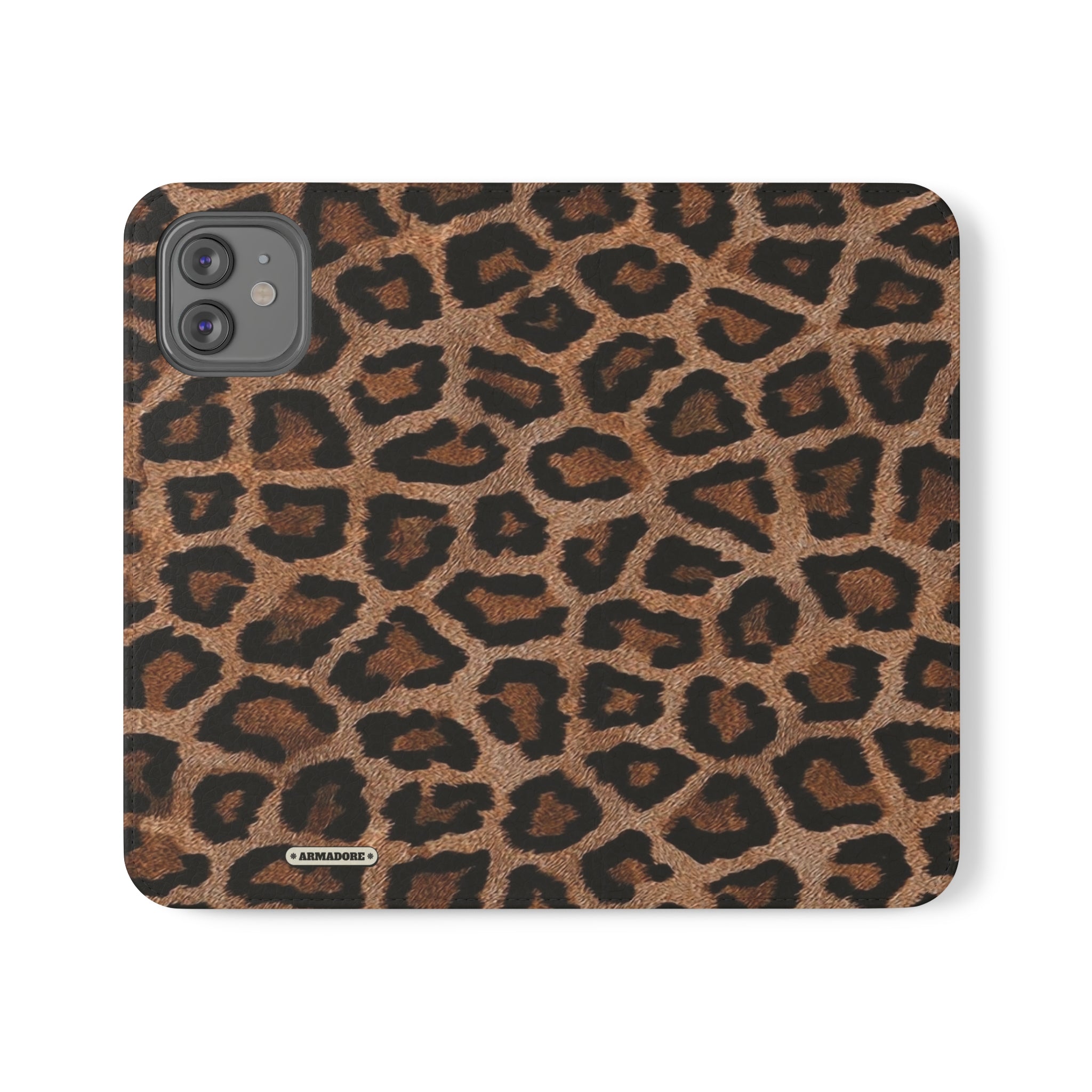 Leopard Skin Vegan Leather Flip Case