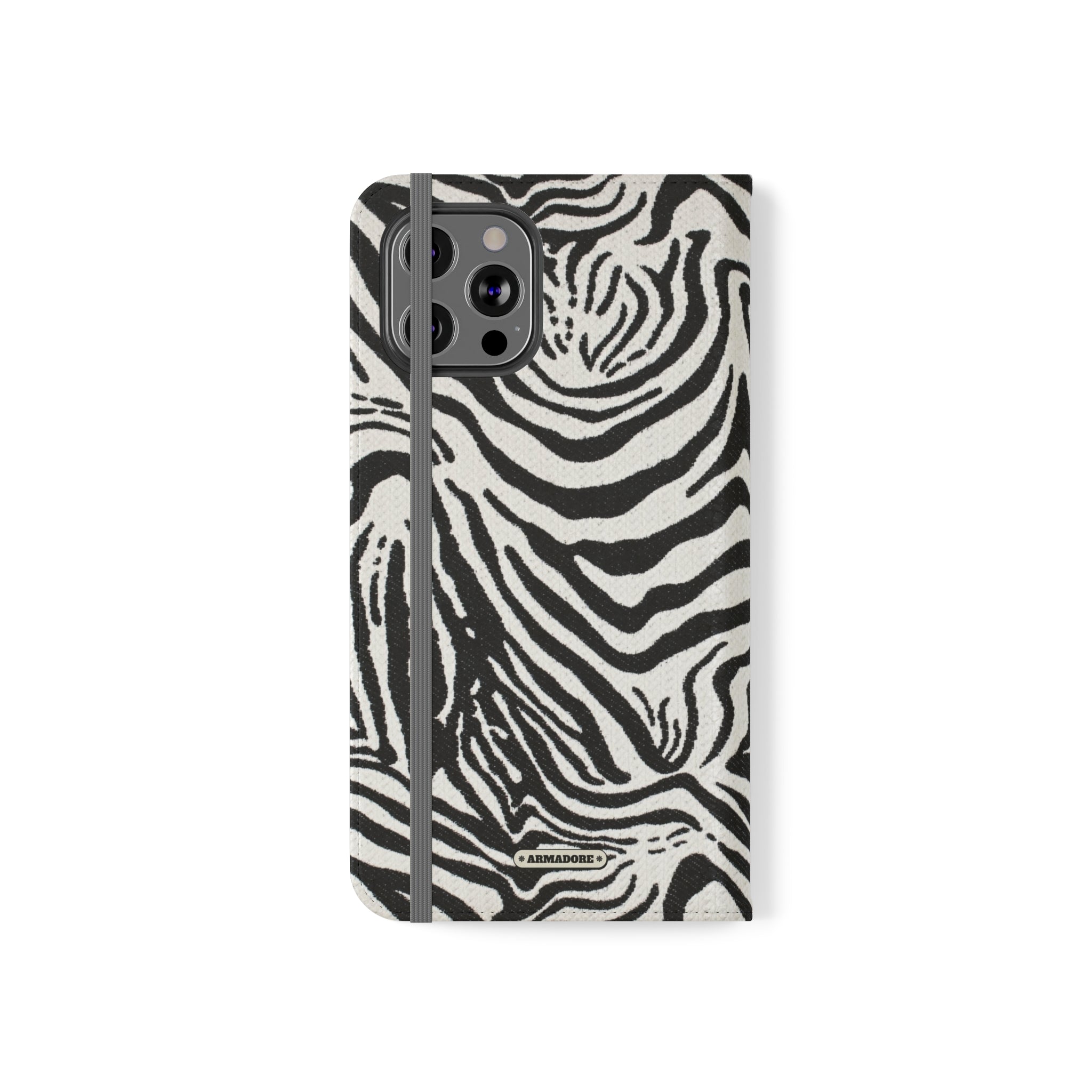 Zebra Skin Vegan Leather Flip Case