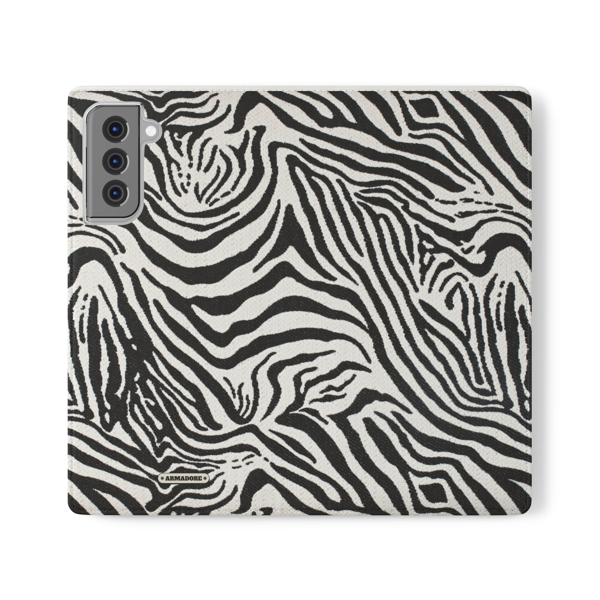 Zebra Skin Vegan Leather Flip Case