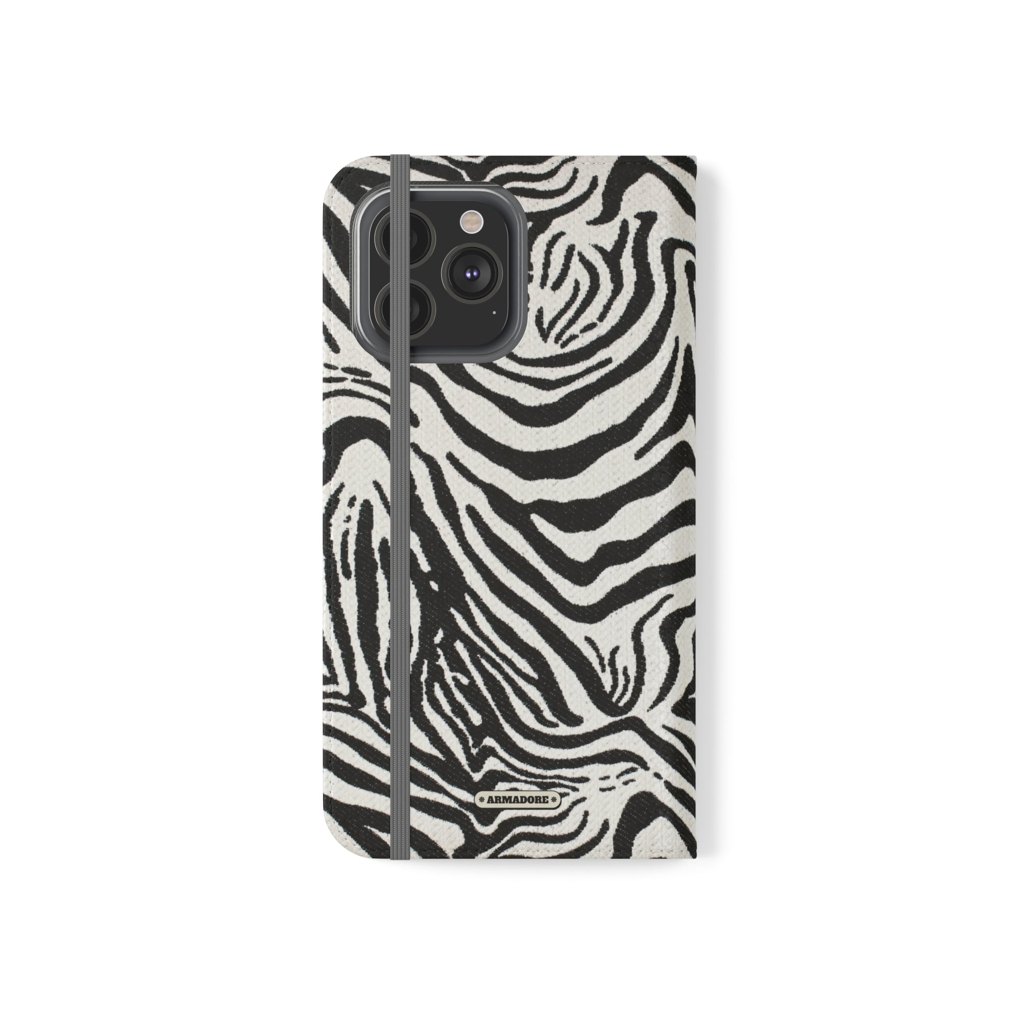 Zebra Skin Vegan Leather Flip Case