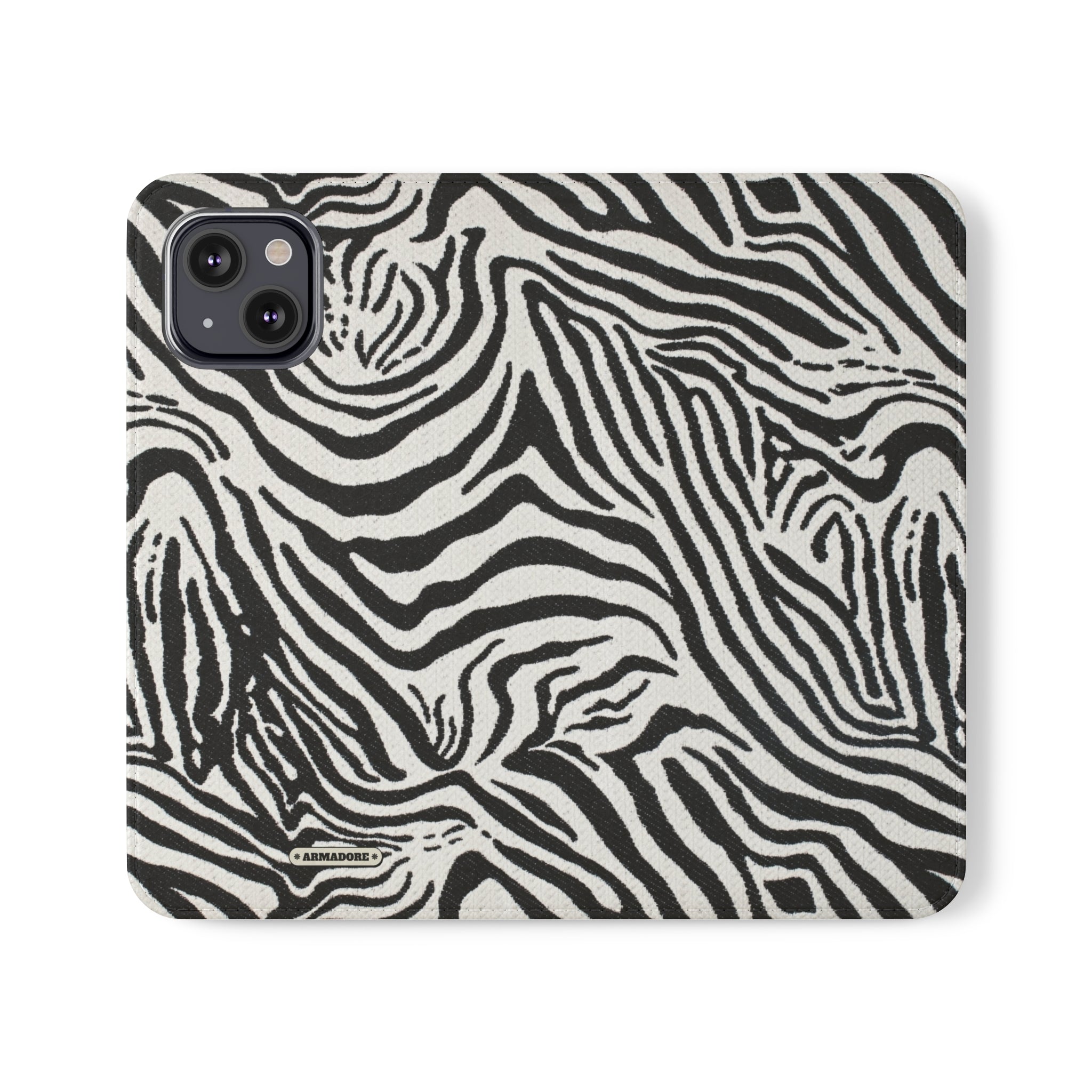 Zebra Skin Vegan Leather Flip Case