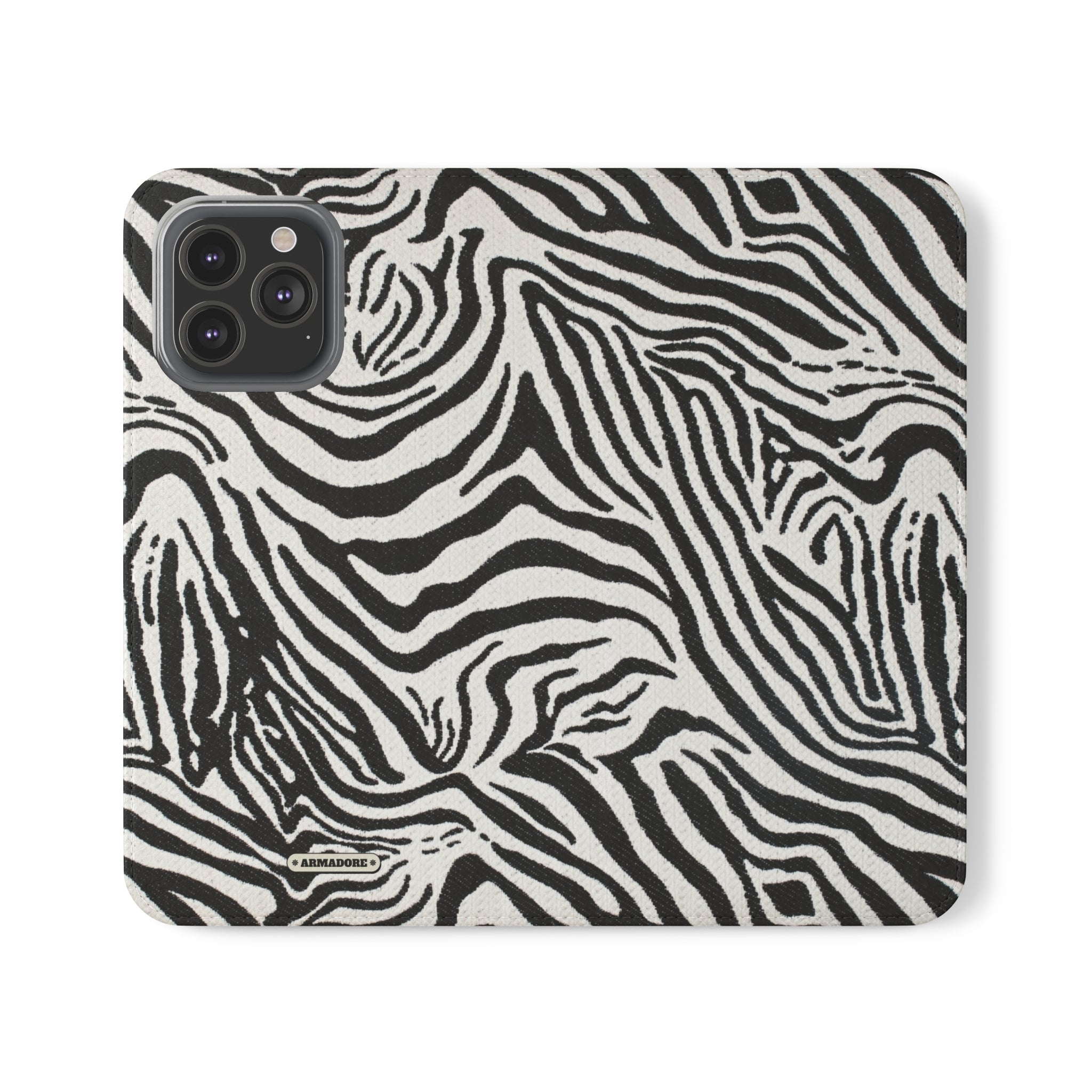 Zebra Skin Vegan Leather Flip Case