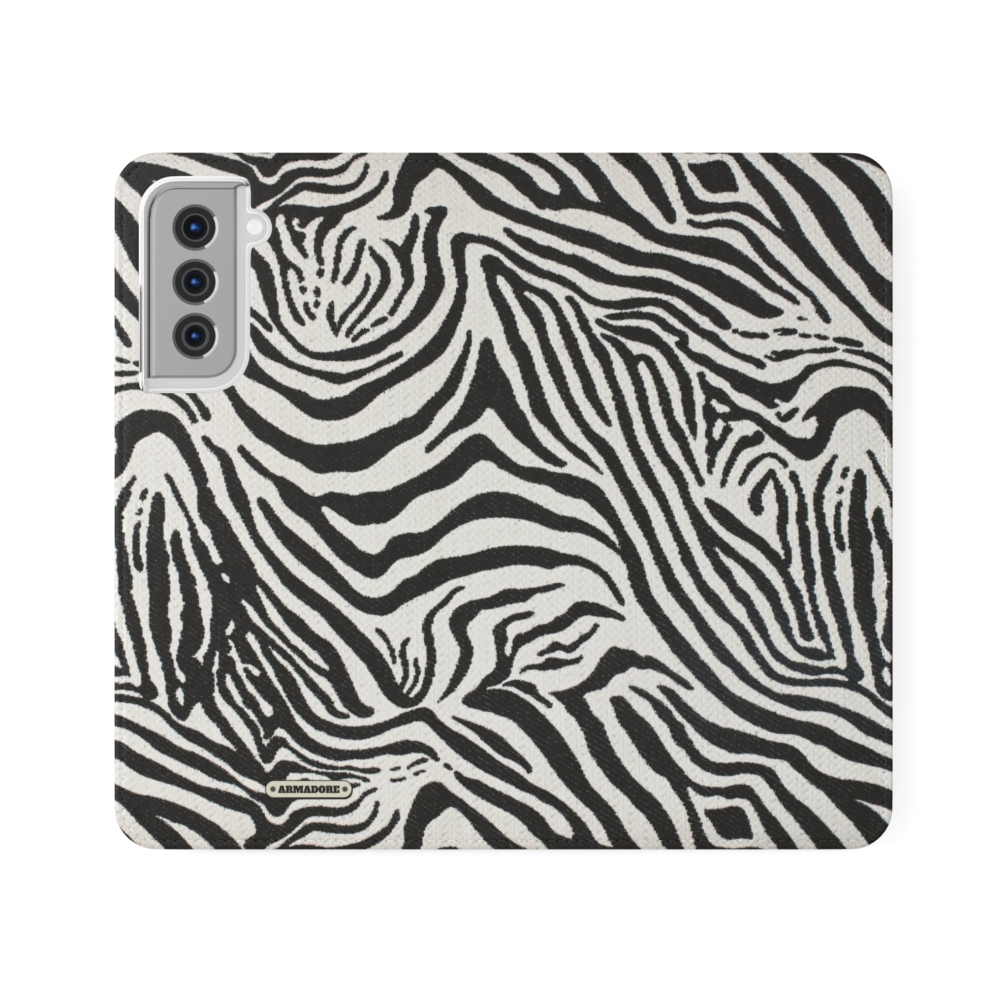 Zebra Skin Vegan Leather Flip Case