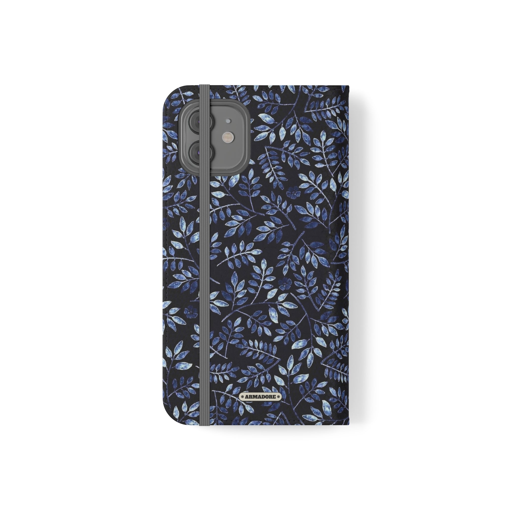 Aesthetic Blue Vegan Leather Flip Case