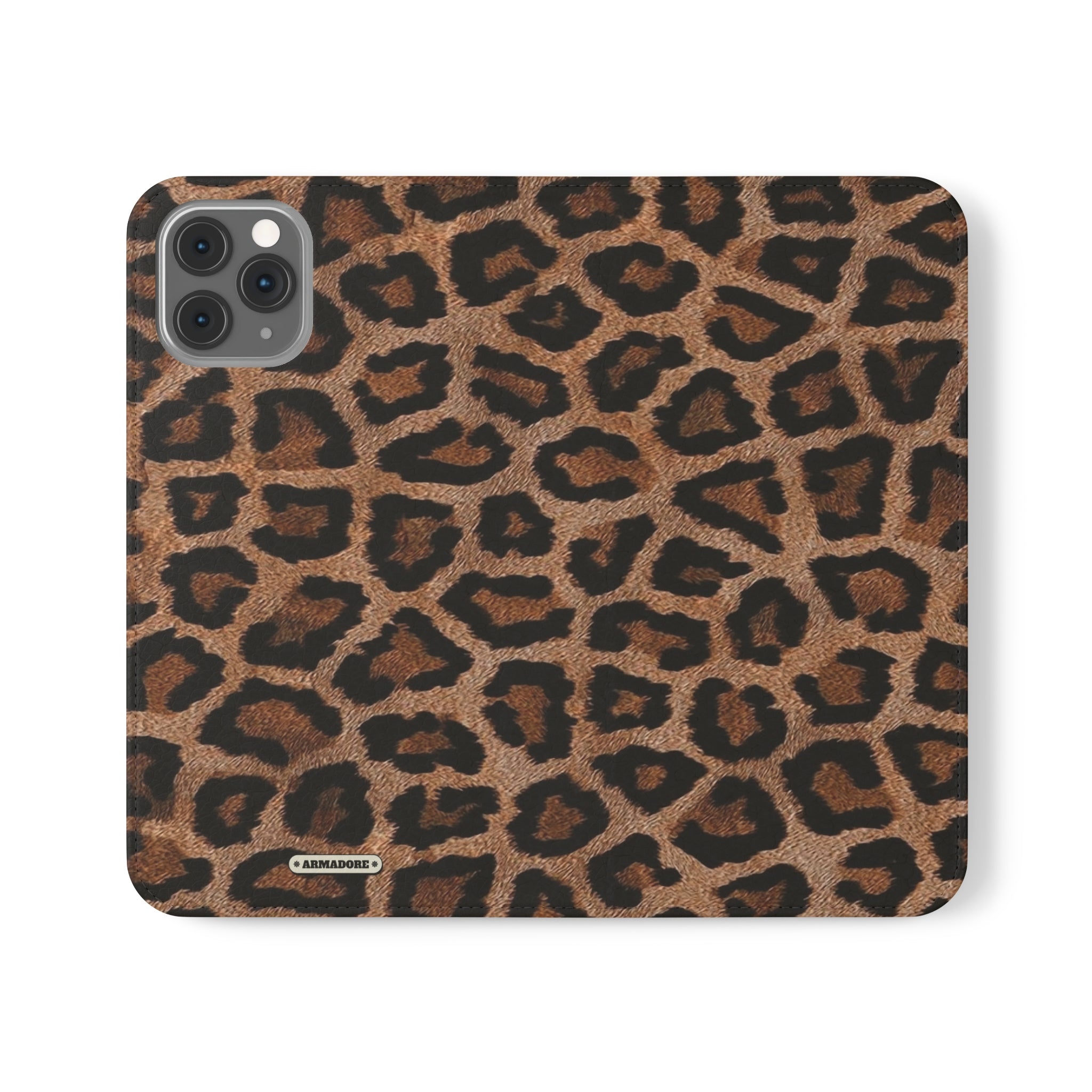 Leopard Skin Vegan Leather Flip Case