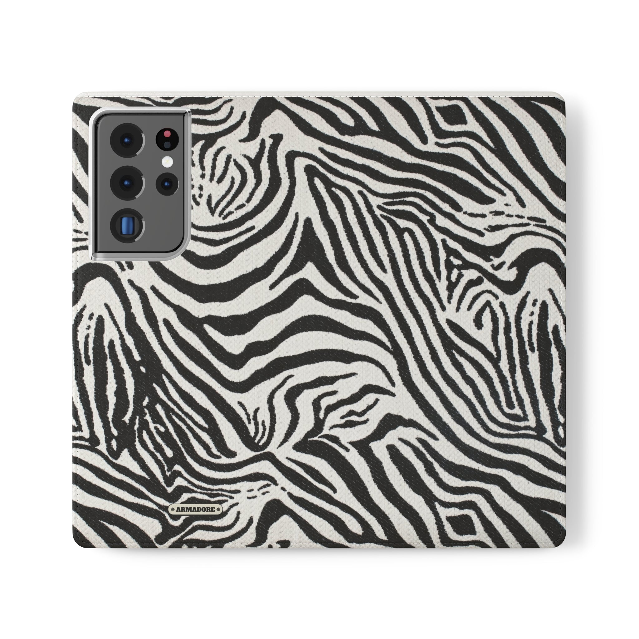 Zebra Skin Vegan Leather Flip Case