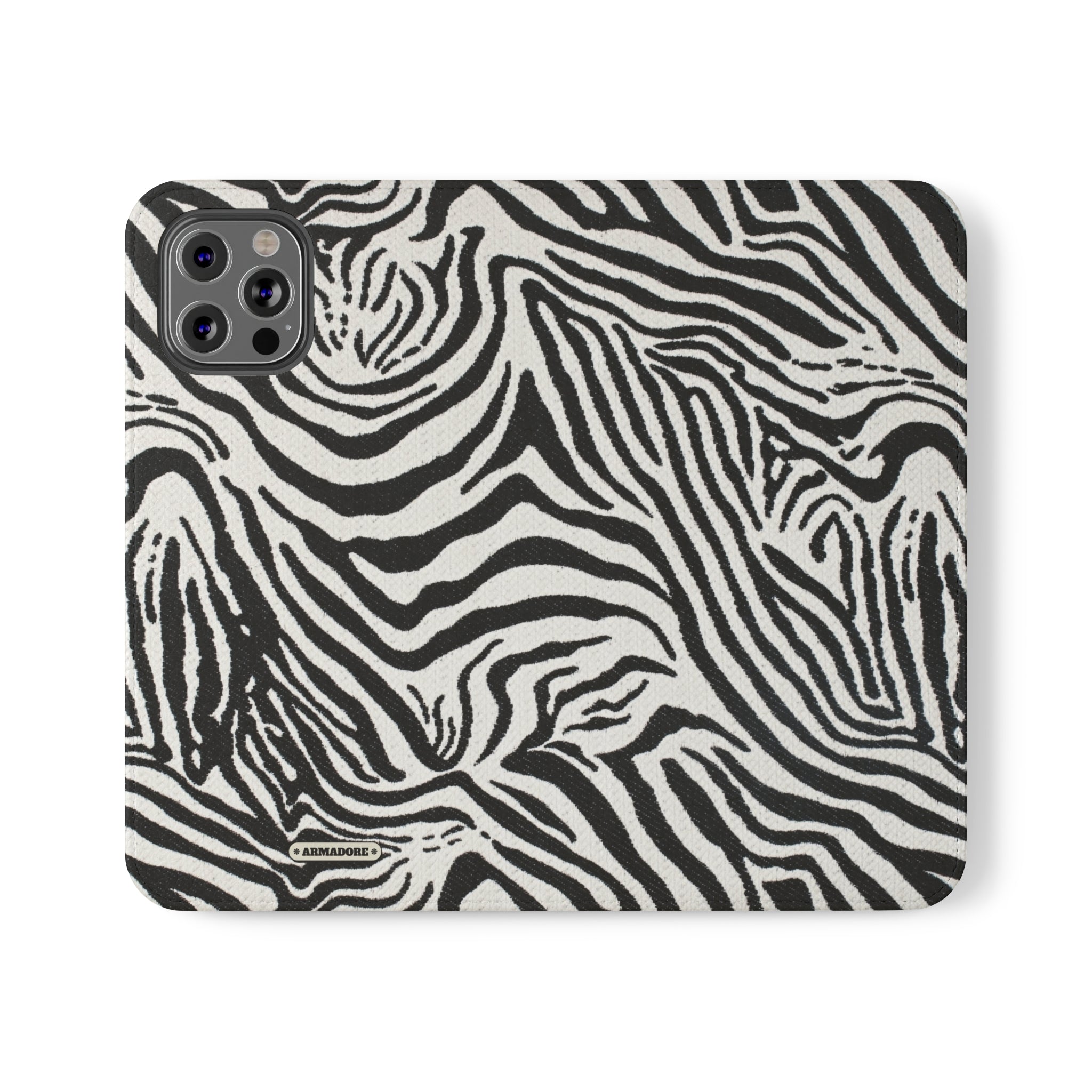 Zebra Skin Vegan Leather Flip Case