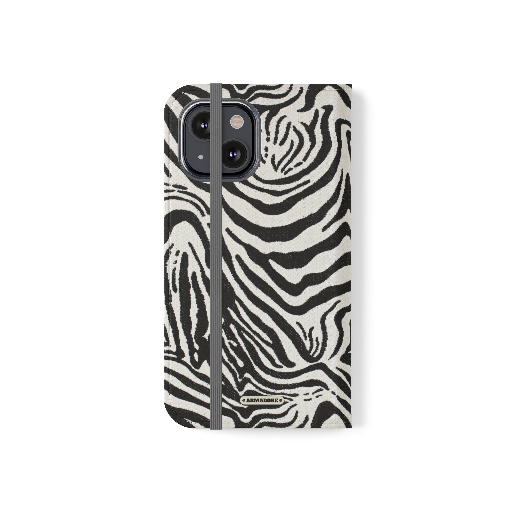 Zebra Skin Vegan Leather Flip Case