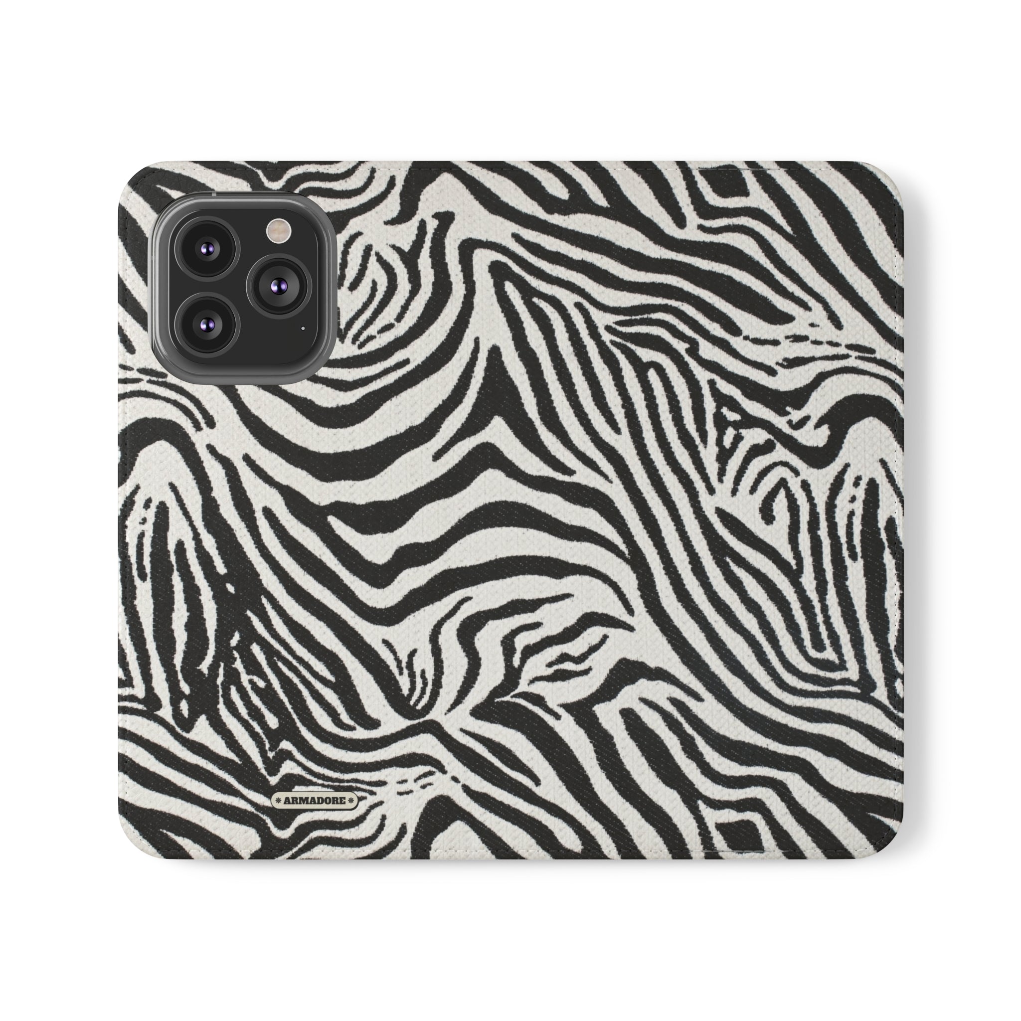 Zebra Skin Vegan Leather Flip Case