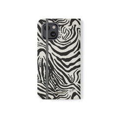 Zebra Skin Vegan Leather Flip Case