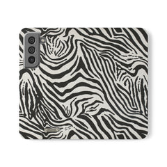 Zebra Skin Vegan Leather Flip Case