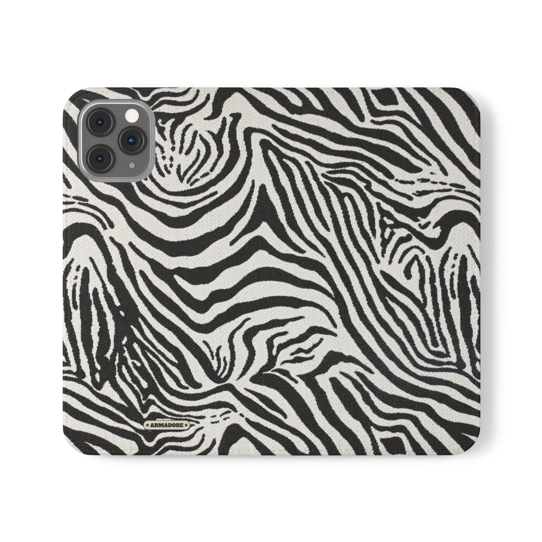 Zebra Skin Vegan Leather Flip Case