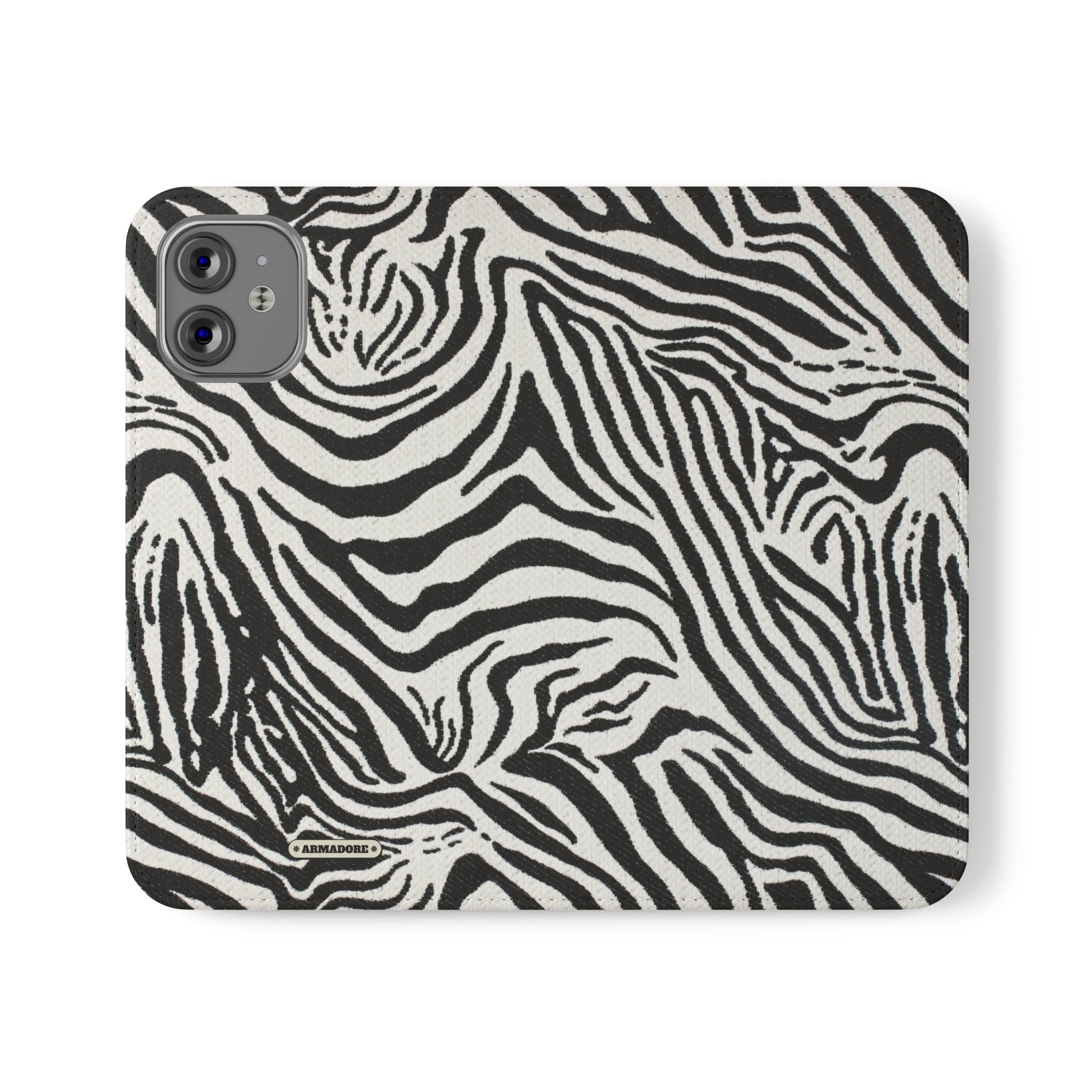 Zebra Skin Vegan Leather Flip Case