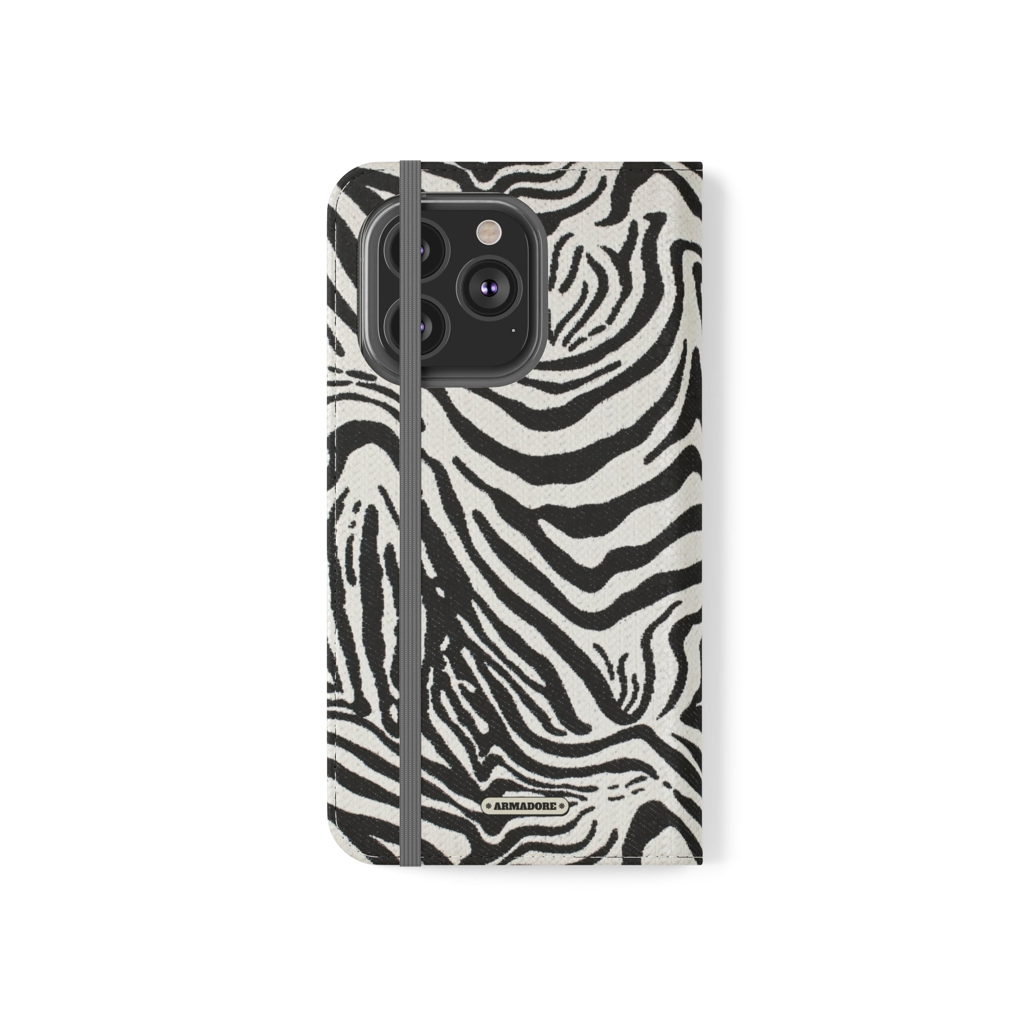 Zebra Skin Vegan Leather Flip Case