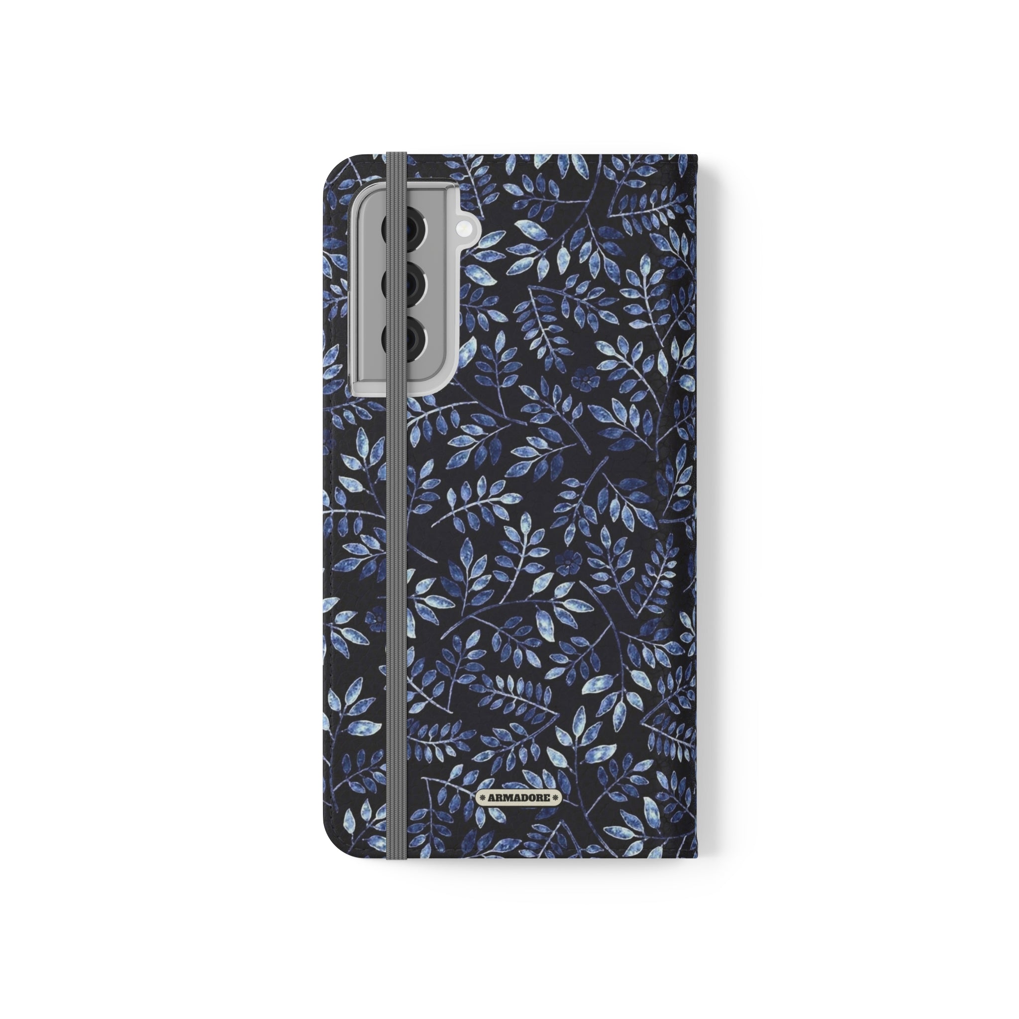 Aesthetic Blue Vegan Leather Flip Case