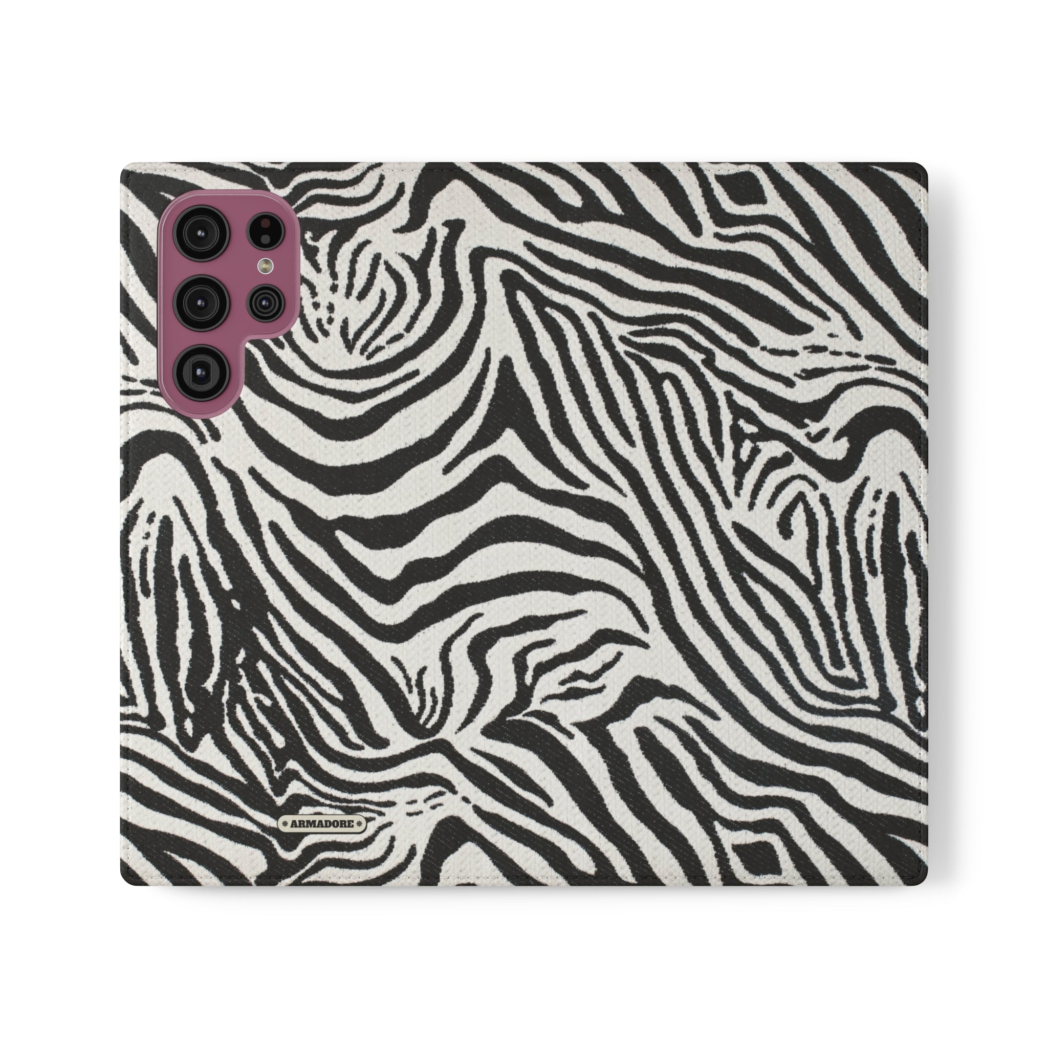 Zebra Skin Vegan Leather Flip Case