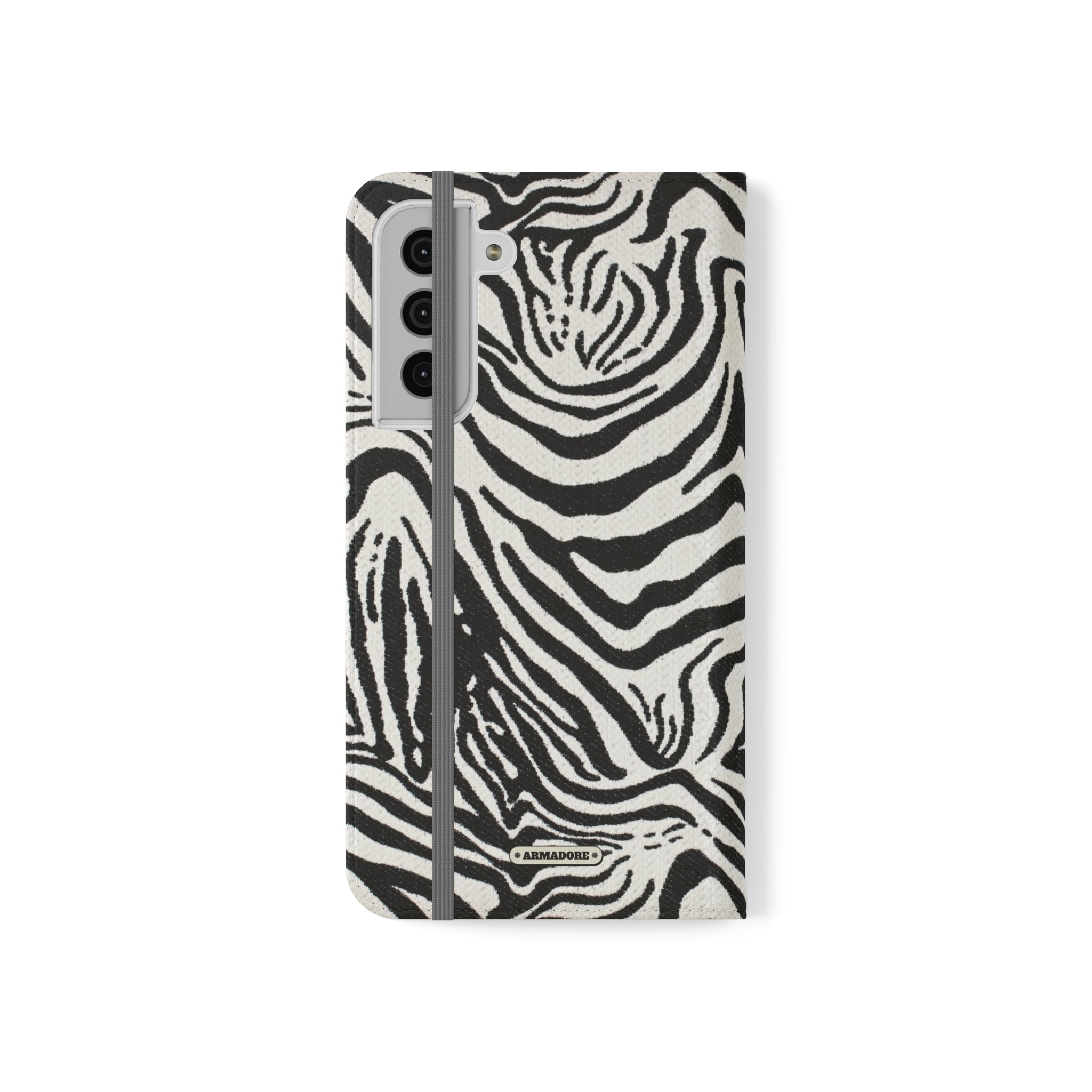 Zebra Skin Vegan Leather Flip Case