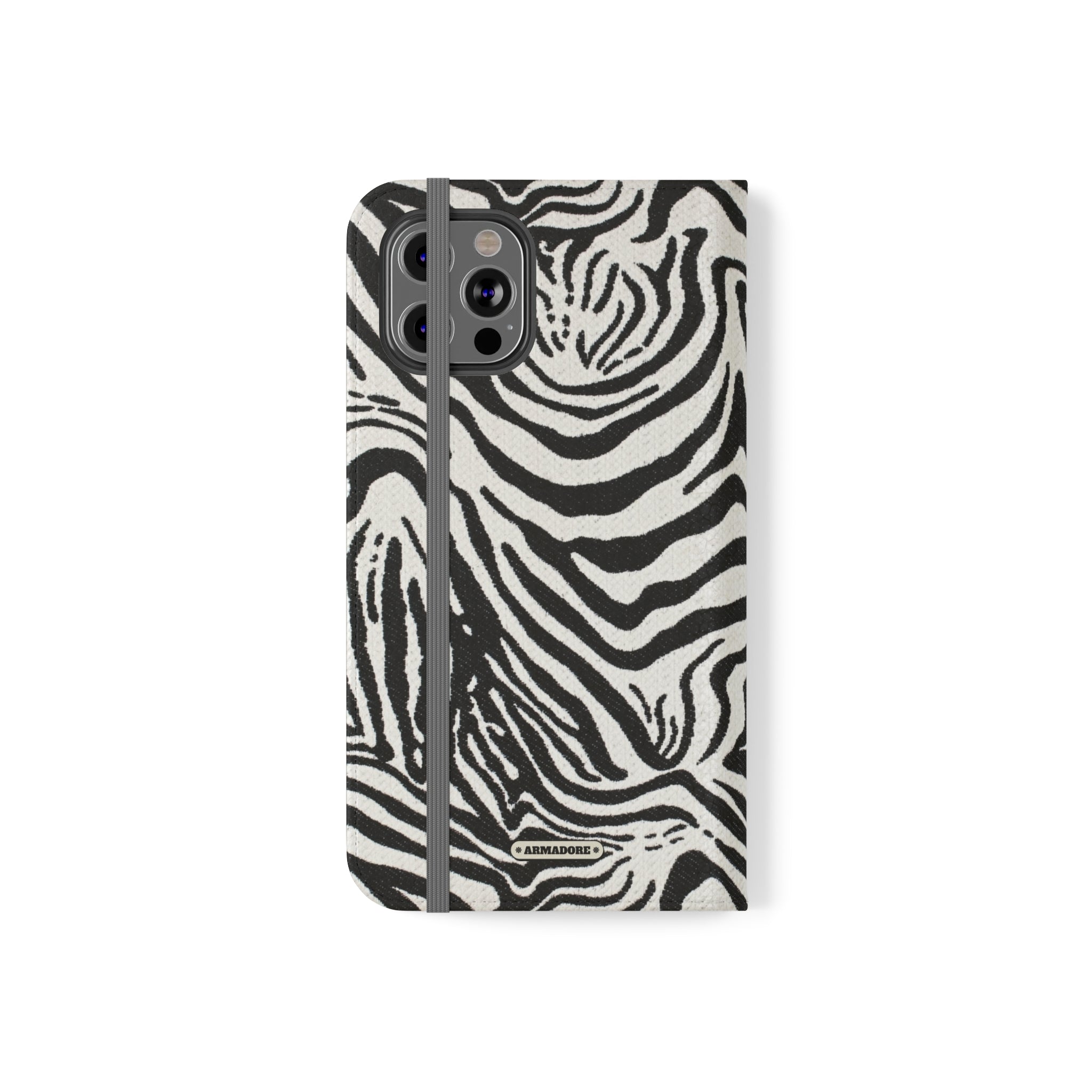 Zebra Skin Vegan Leather Flip Case