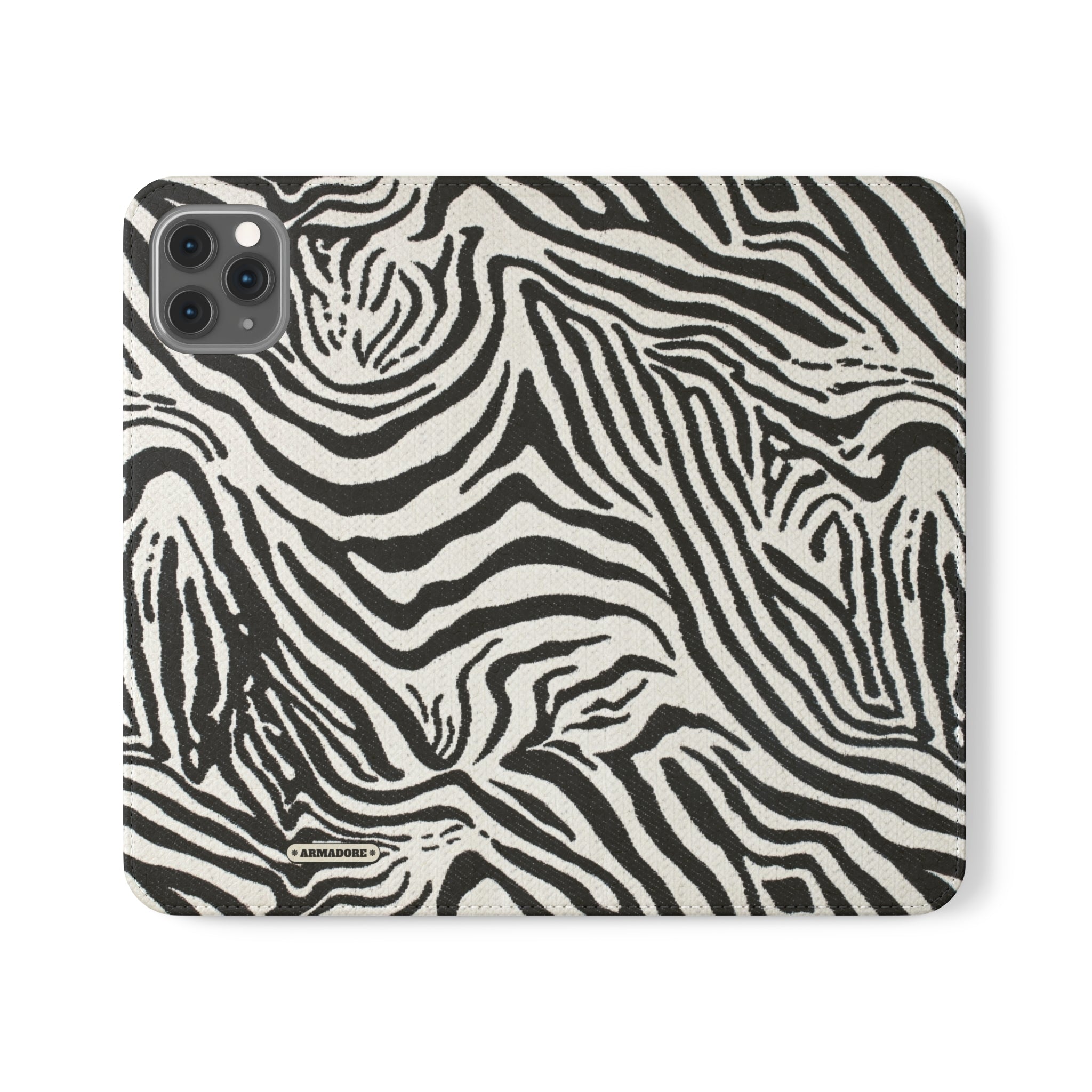 Zebra Skin Vegan Leather Flip Case