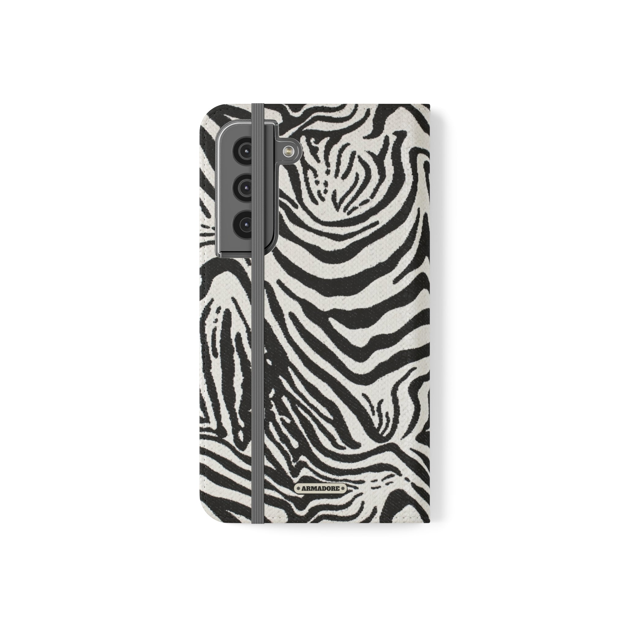 Zebra Skin Vegan Leather Flip Case